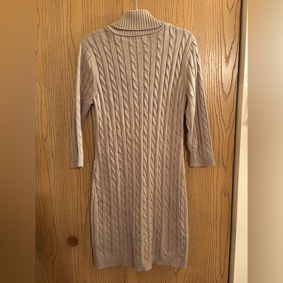 Calvin Klein Cable Knit Sweater Dress with Shawl Collar - Picture 6 of 8